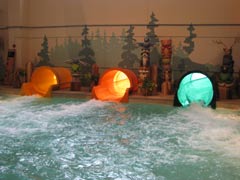 Slides into the water