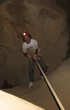 Rappelling down to Devils Pit