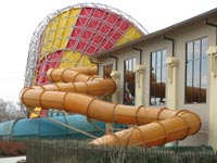 Slides go outside Great Wolf Lodge