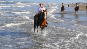 horseback riding on the beach at South Padre Island Adventure Park