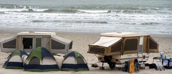 Camping on the beach