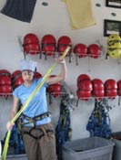 Getting ready to be outfitted