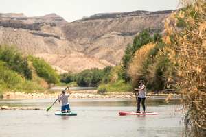 Paddleboarding on the Rio Grande at Lajitas Golf Resort