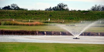 Island green at Llano Grande Golf Course