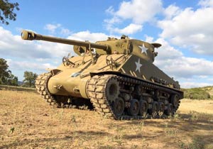 Driving a tank at Ox Hunting Ranch