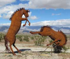 Wild horse sculptures at Borrego Springs