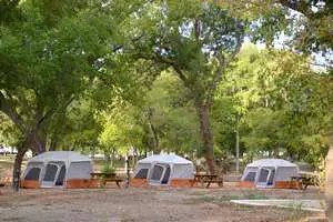 Glamping tents at Son's Blue River Camp