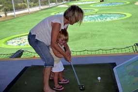 Youngest granddaughter at TopGolf