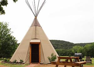 Reservation on the Guadalupe River tipi lodging