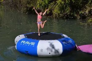 Water trampoline at Son's Island