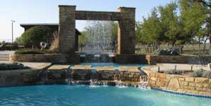 Beautiful pool and waterfall at the Cliffs Resort