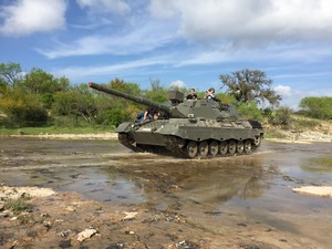 Driving a tank at Ox Ranch